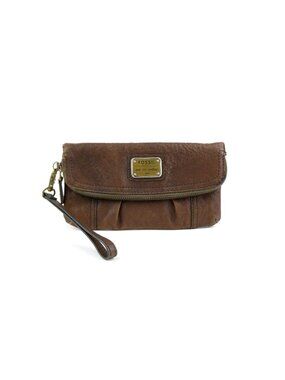 Fossil Brown‎ Leather Wristlet